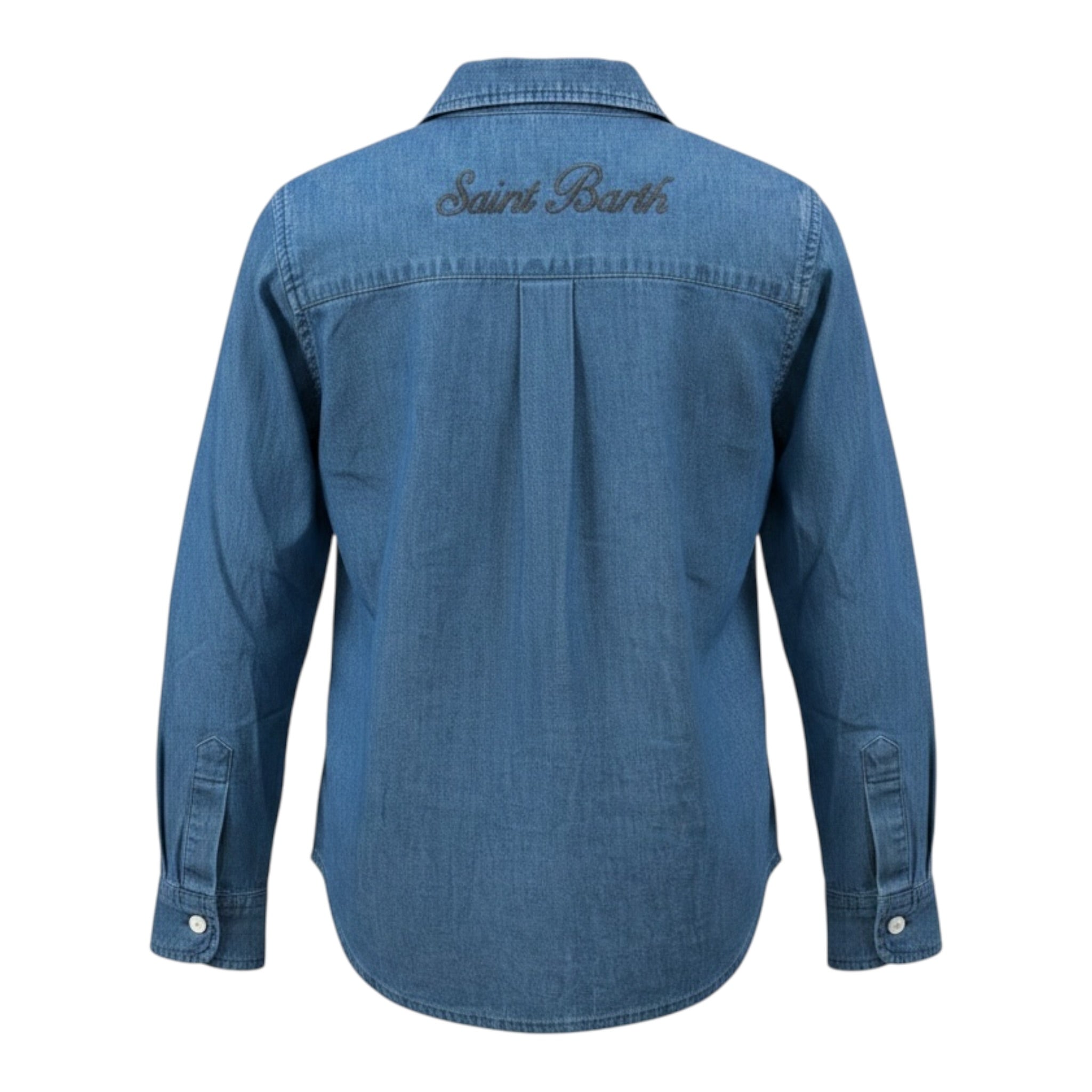 Saint Barth Camicia In Denim tinta unita Blu per Bambino MEREDIRH BLU SAINT BARTH 