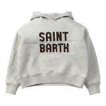 Saint Barth Felpa Chiusa con Cappuccio tinta unita con Stampa Grigio per Bambina MINDYY GRIGIO SAINT BARTH 
