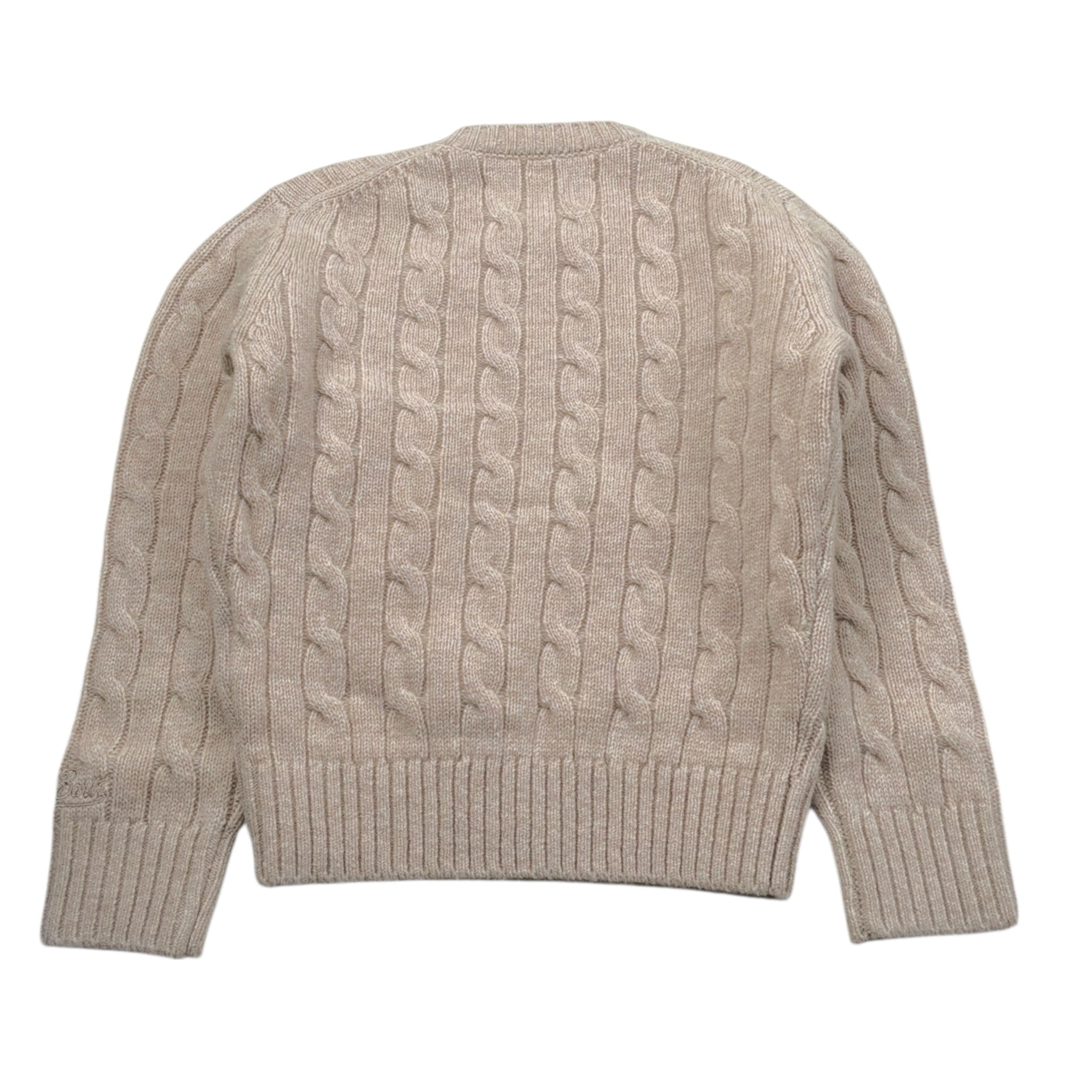 Saint Barth Maglia tinta unita con Trecce Beige per Neonato NIX000200031I BEIGE SAINT BARTH 