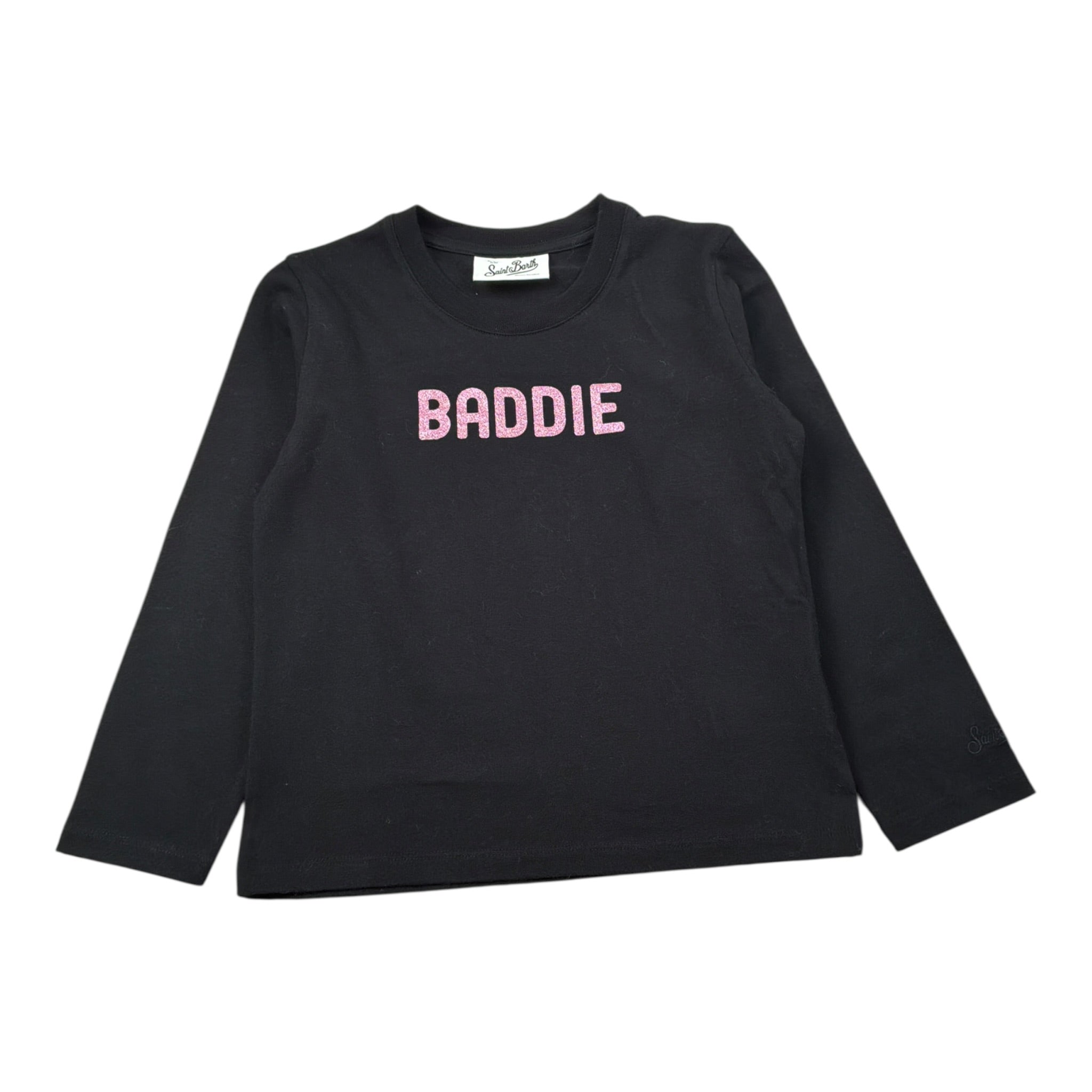 Saint Barth Shirt Girocollo tinta unita con Stampa Nero per Bambina PENNYBADDIE NERO SAINT BARTH 
