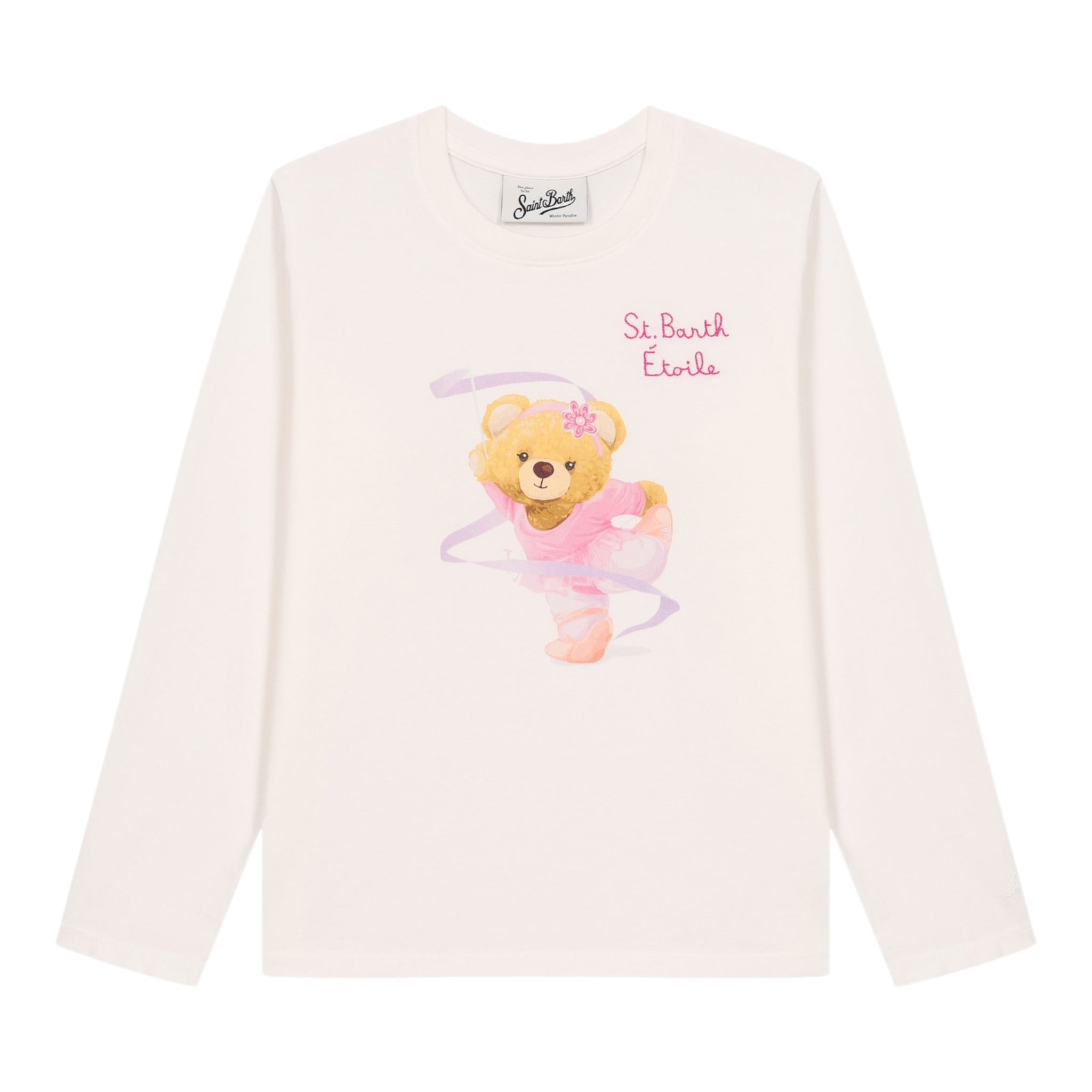 Saint Barth Shirt Girocollo tinta unita con Stampa Panna per Neonata PENNY PANNA SAINT BARTH 