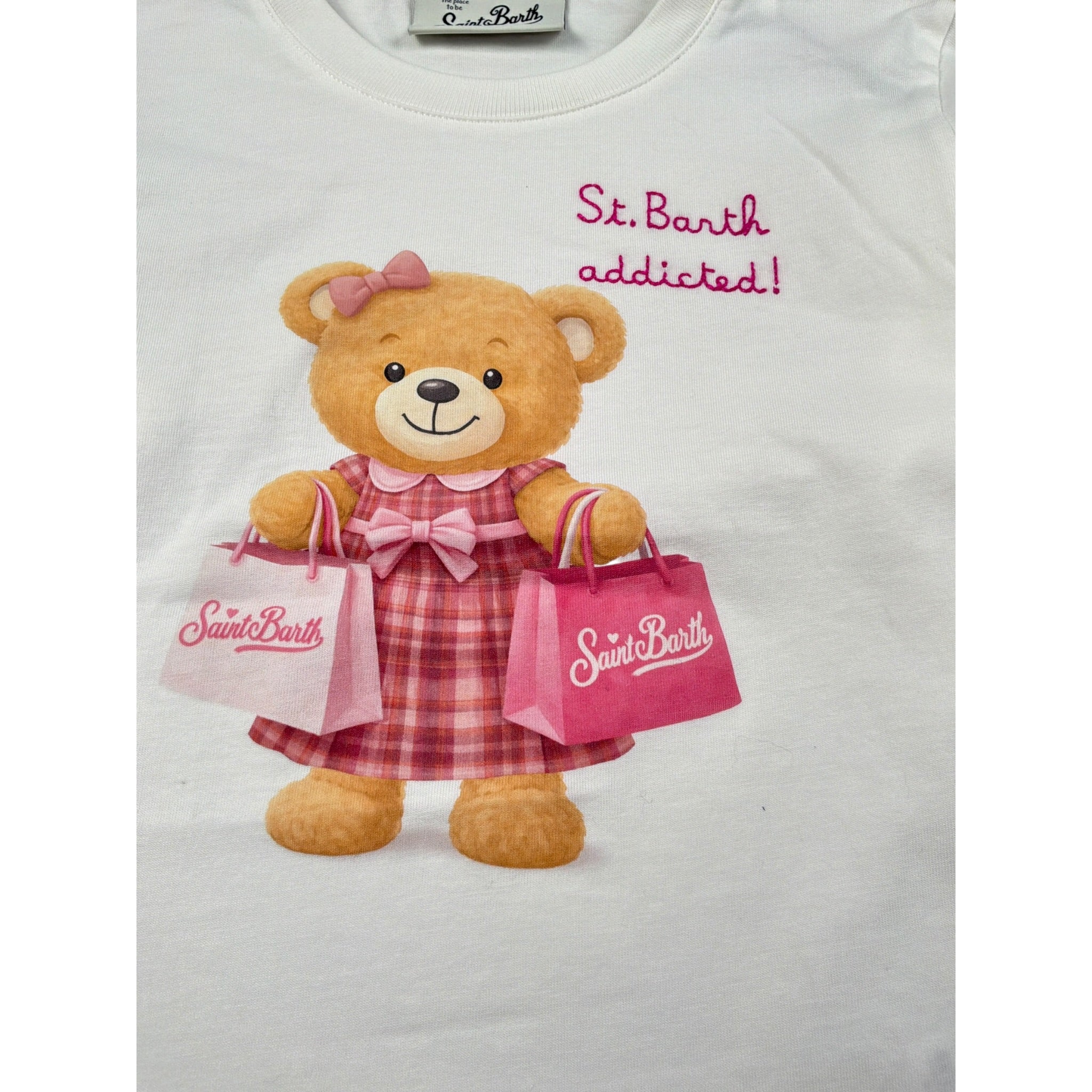Saint Barth Shirt Girocollo tinta unita con Stampa Panna per Bambina PENNYX PANNA SAINT BARTH 
