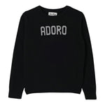 Saint Barth Maglia tinta unita con Stampa Nero per Bambina PRC000100553 NERO SAINT BARTH 