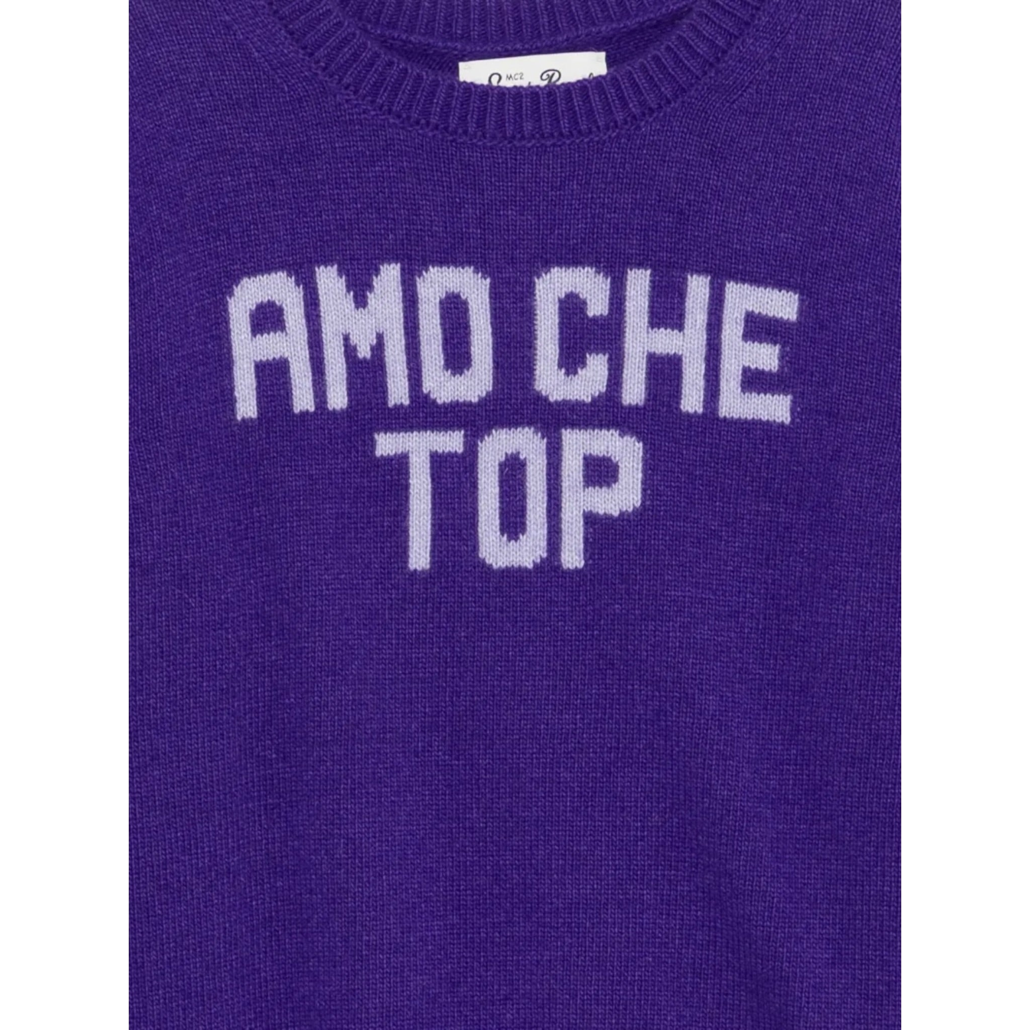 Saint Barth Maglia tinta unita con Stampa Viola per Bambina PRC0001X VIOLA SAINT BARTH 