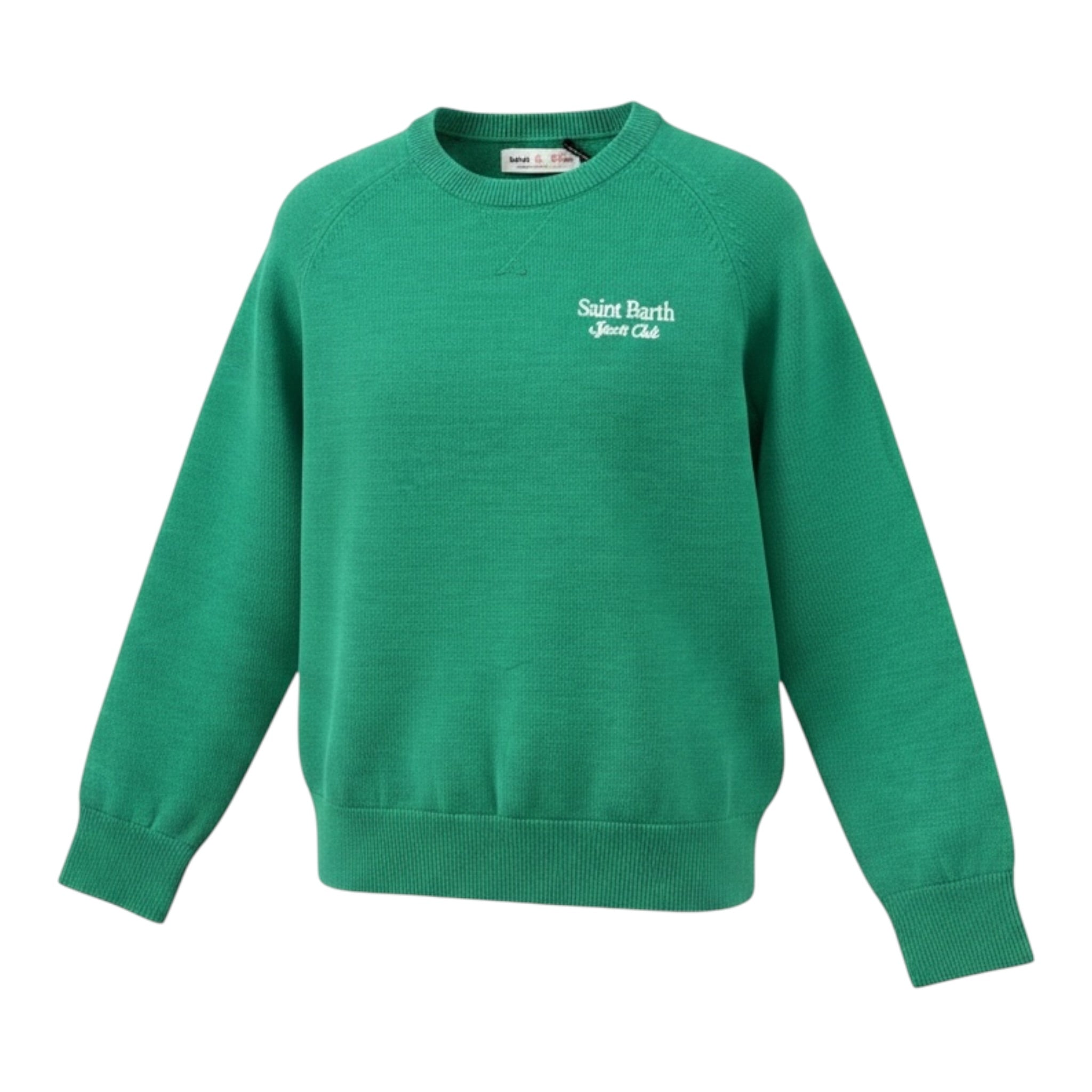 Saint Barth Maglia Girocollo tinta unita con Stampa Verde per Bambino REDMOND VERDE SAINT BARTH 