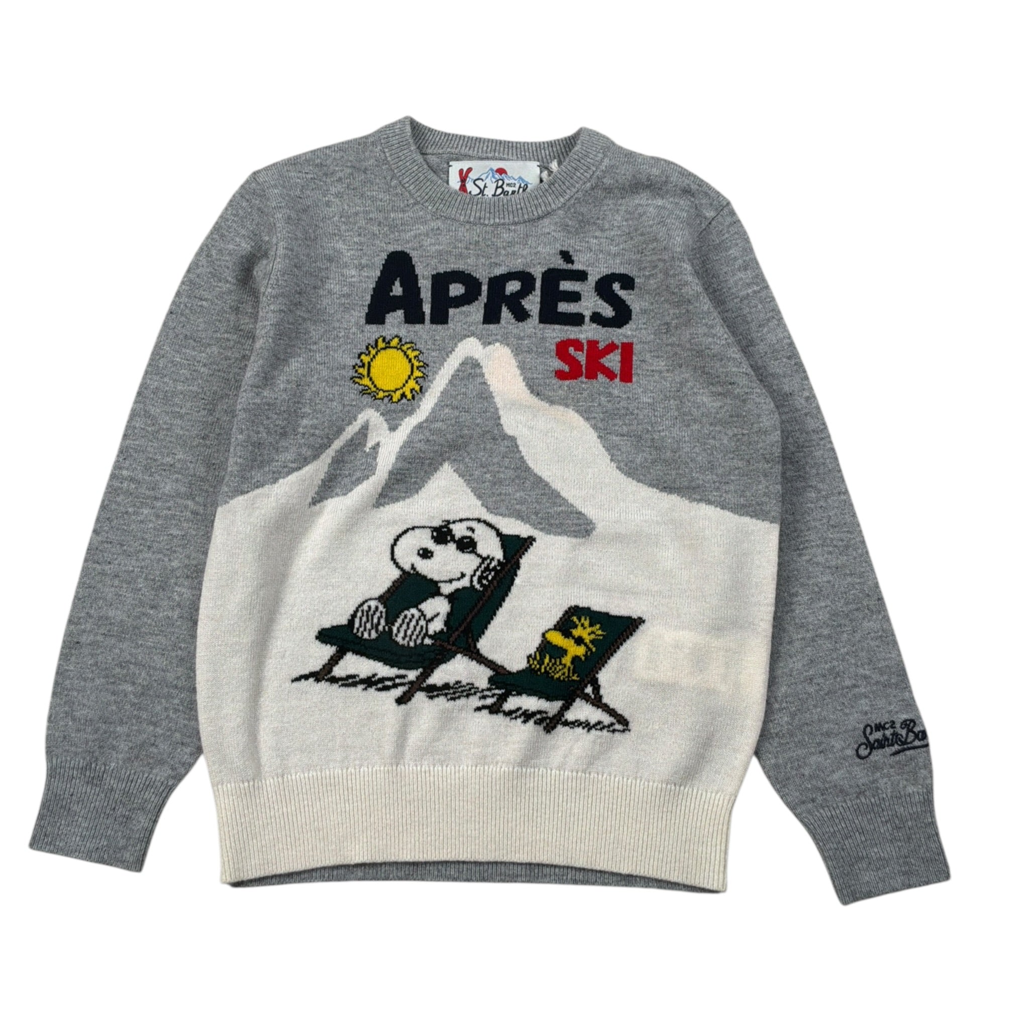 Saint Barth Maglia tinta unita Girocollo con Stampa Grigio per Bambina SNOOPYDOUGLAS GRIGIO SAINT BARTH 
