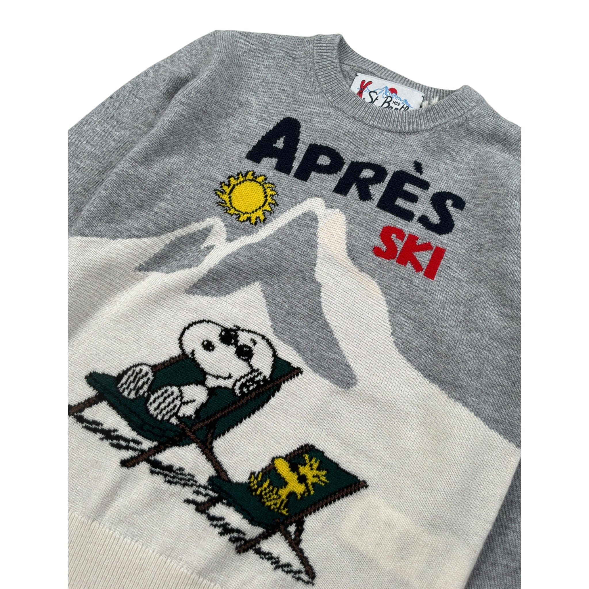Saint Barth Maglia tinta unita Girocollo con Stampa Grigio per Bambina SNOOPYDOUGLAS GRIGIO SAINT BARTH 