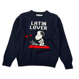 Saint Barth Maglia tinta unita Girocollo con Stampa Blu per Bambino SNOOPYLATIN BLU SAINT BARTH 