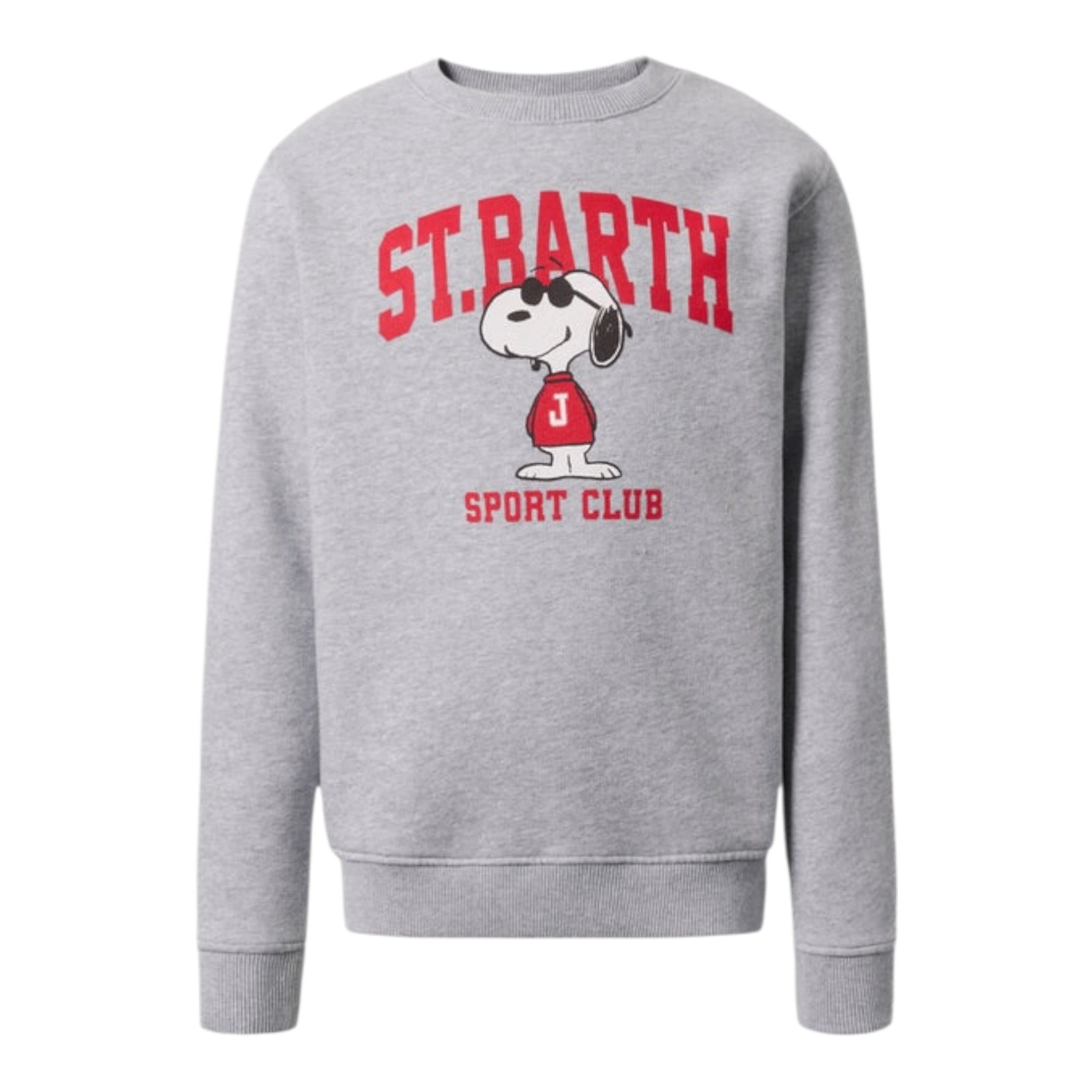 Saint Barth Felpa tinta unita Girocollo con Stampa Grigio per Bambino SNOOPYSPORT GRIGIO SAINT BARTH 