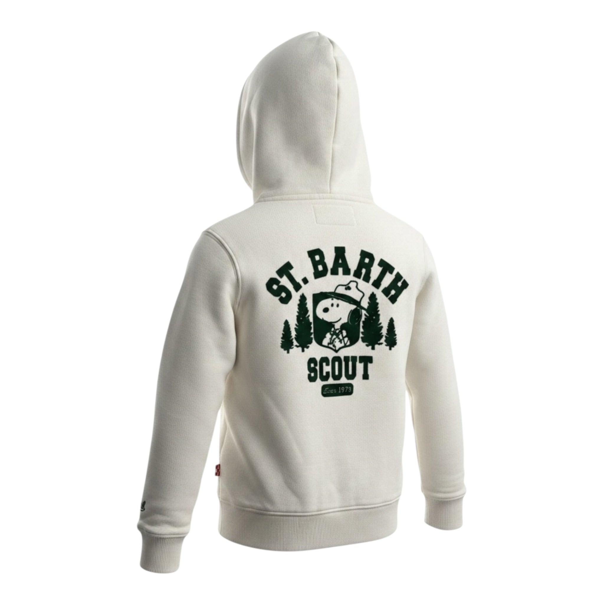 Saint Barth Felpa tinta unita con Cappuccio E Stampa Panna per Bambino SNOOPYWIINTER PANNA SAINT BARTH 