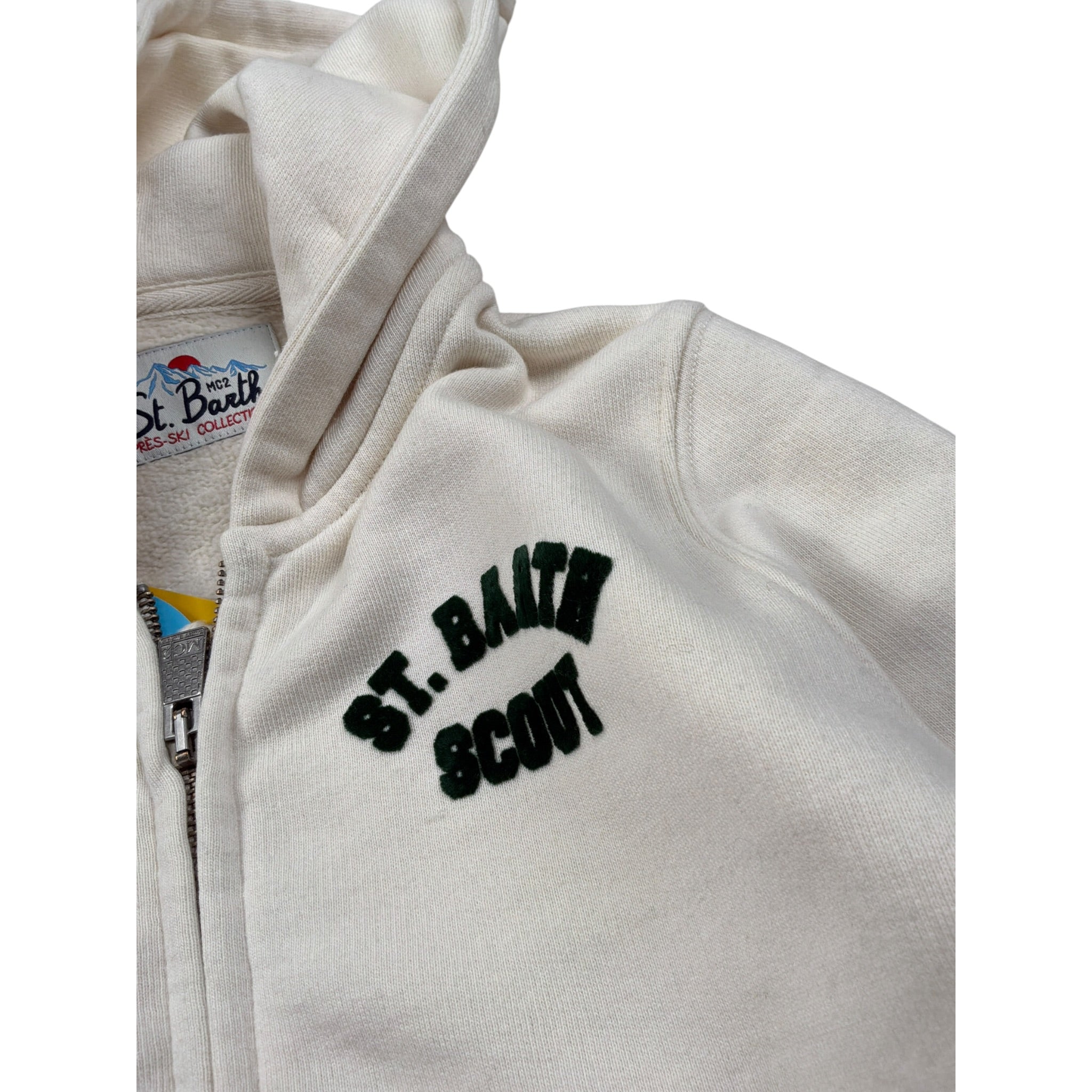 Saint Barth Felpa tinta unita con Cappuccio E Stampa Panna per Bambino SNOOPYWIINTER PANNA SAINT BARTH 