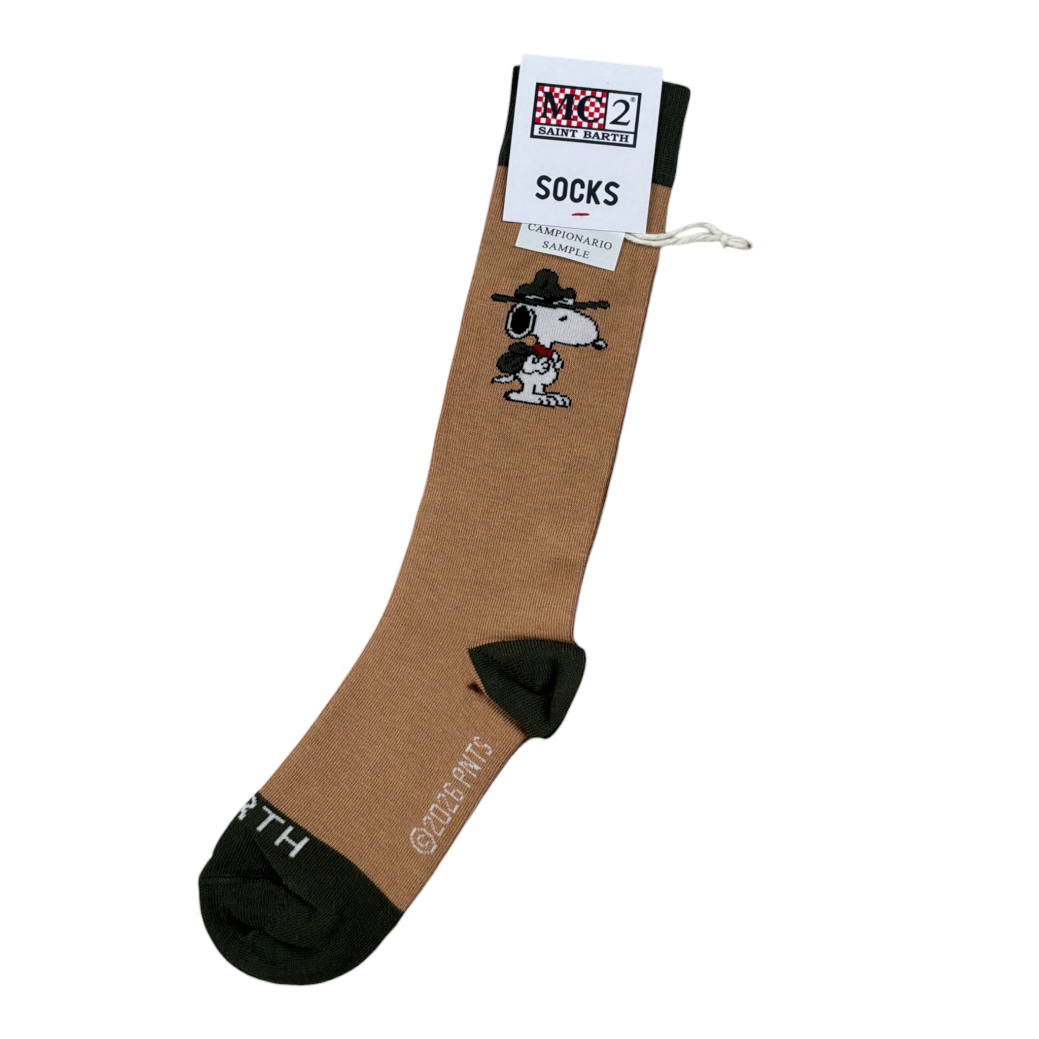 Saint Barth Calzini tinta unita con Stampa Beige per Bambino SOXSNOOPY BEIGE SAINT BARTH 