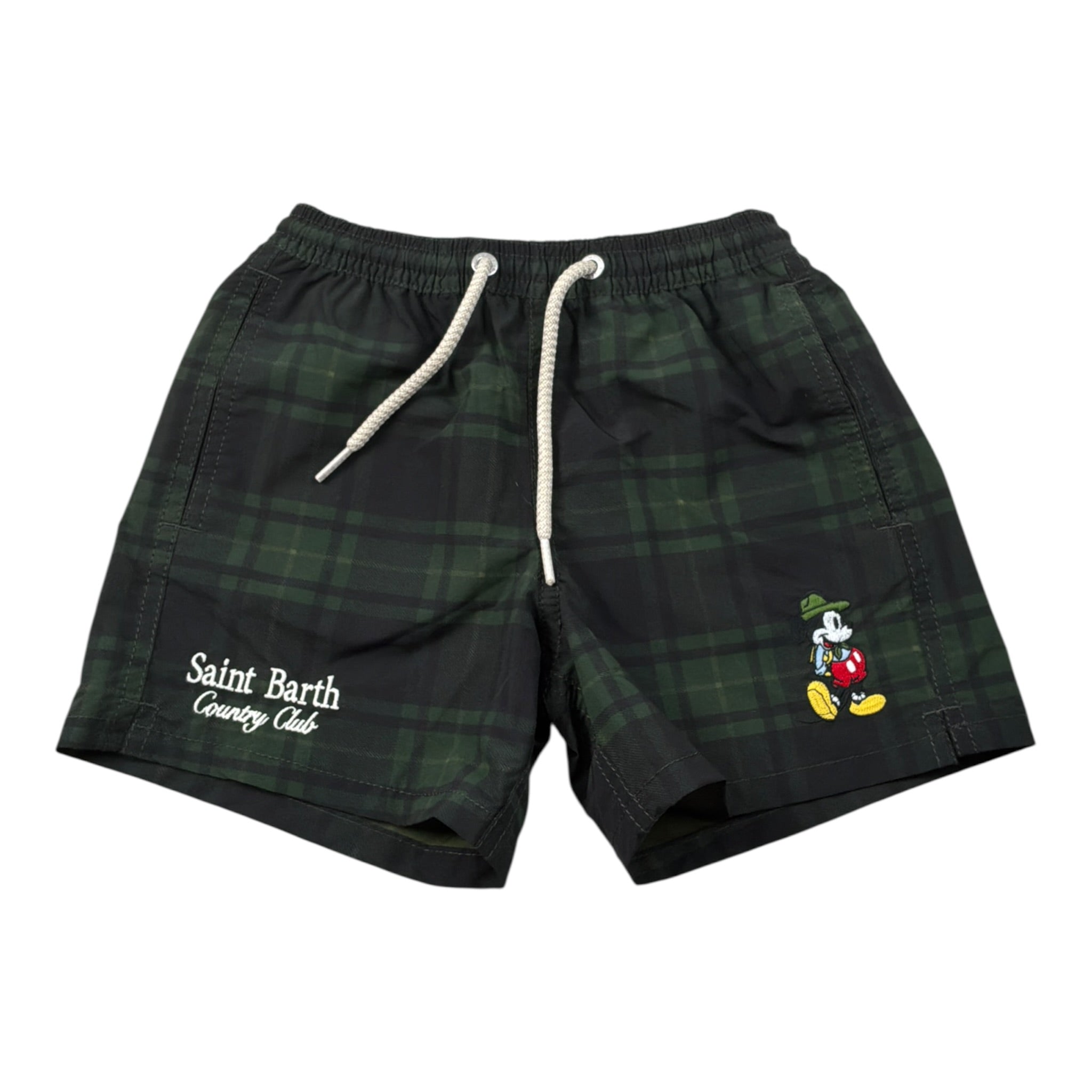 Saint Barth Costume Modello Bermuda tinta unita con Fantasia Verde per Bambino SYROS VERDE SAINT BARTH 