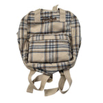Saint Barth Zaino Stampa Fantasia con Logo Beige per Bambina TARTAN BEIGE SAINT BARTH 