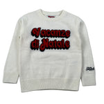 Saint Barth Maglia Girocollo tinta unita con Logo Panna per Bambina VACANZELOGO PANNA SAINT BARTH 