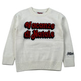 Saint Barth Maglia Girocollo tinta unita con Logo Panna per Bambina VACANZELOGO PANNA SAINT BARTH 