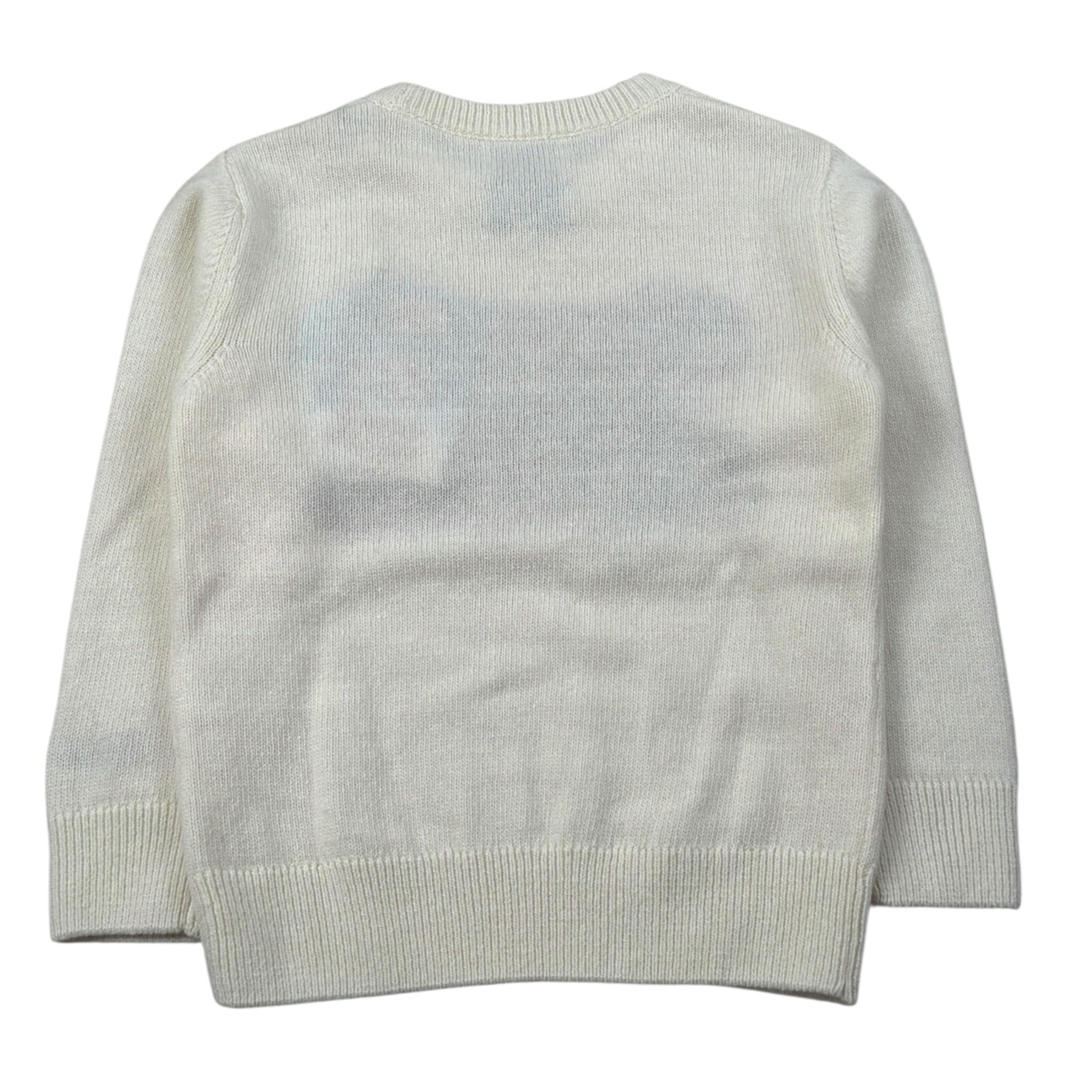 Saint Barth Maglia Girocollo tinta unita con Logo Panna per Bambina VACANZELOGO PANNA SAINT BARTH 