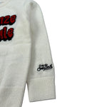 Saint Barth Maglia Girocollo tinta unita con Logo Panna per Bambina VACANZELOGO PANNA SAINT BARTH 