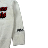 Saint Barth Maglia Girocollo tinta unita con Logo Panna per Bambina VACANZELOGO PANNA SAINT BARTH 