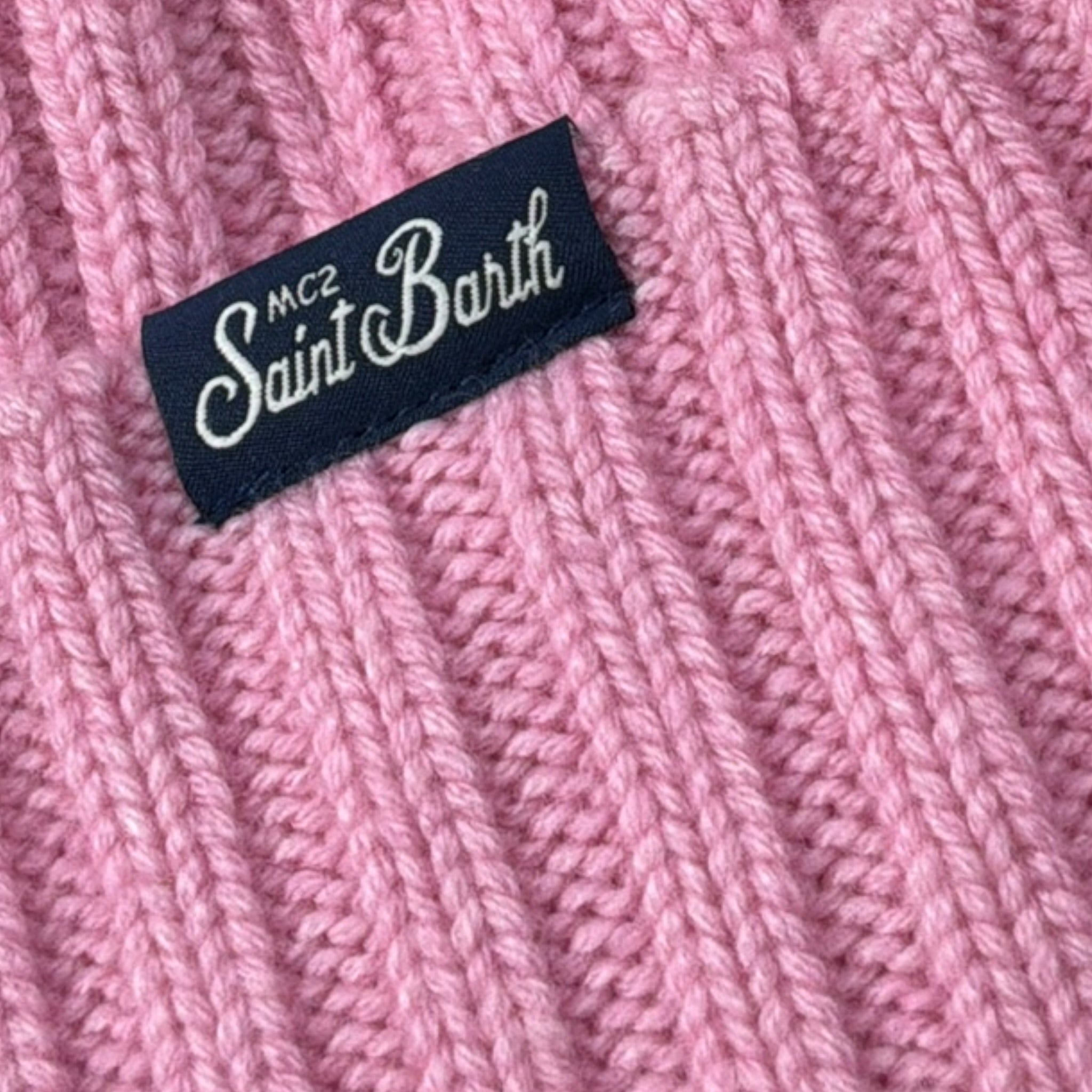 Saint Barth Cappello tinta unita con Logo Rosa per Bambina WENG0188 ROSA SAINT BARTH 