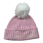 Saint Barth Cappello tinta unita con Pon Pon E Stampa Rosa per Bambina WENGENJR ROSA SAINT BARTH 
