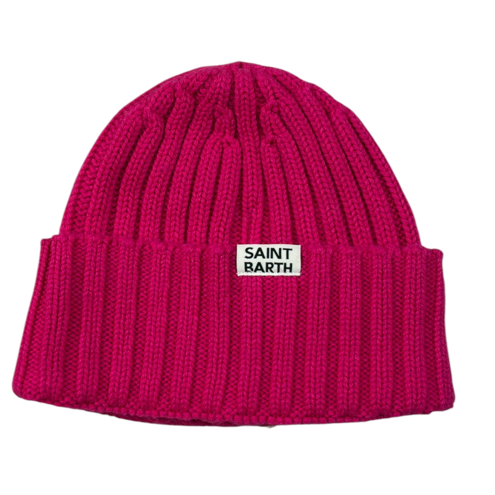 Saint Barth Cappello tinta unita con Logo Fuxia per Bambina WENGENW FUXIA SAINT BARTH 