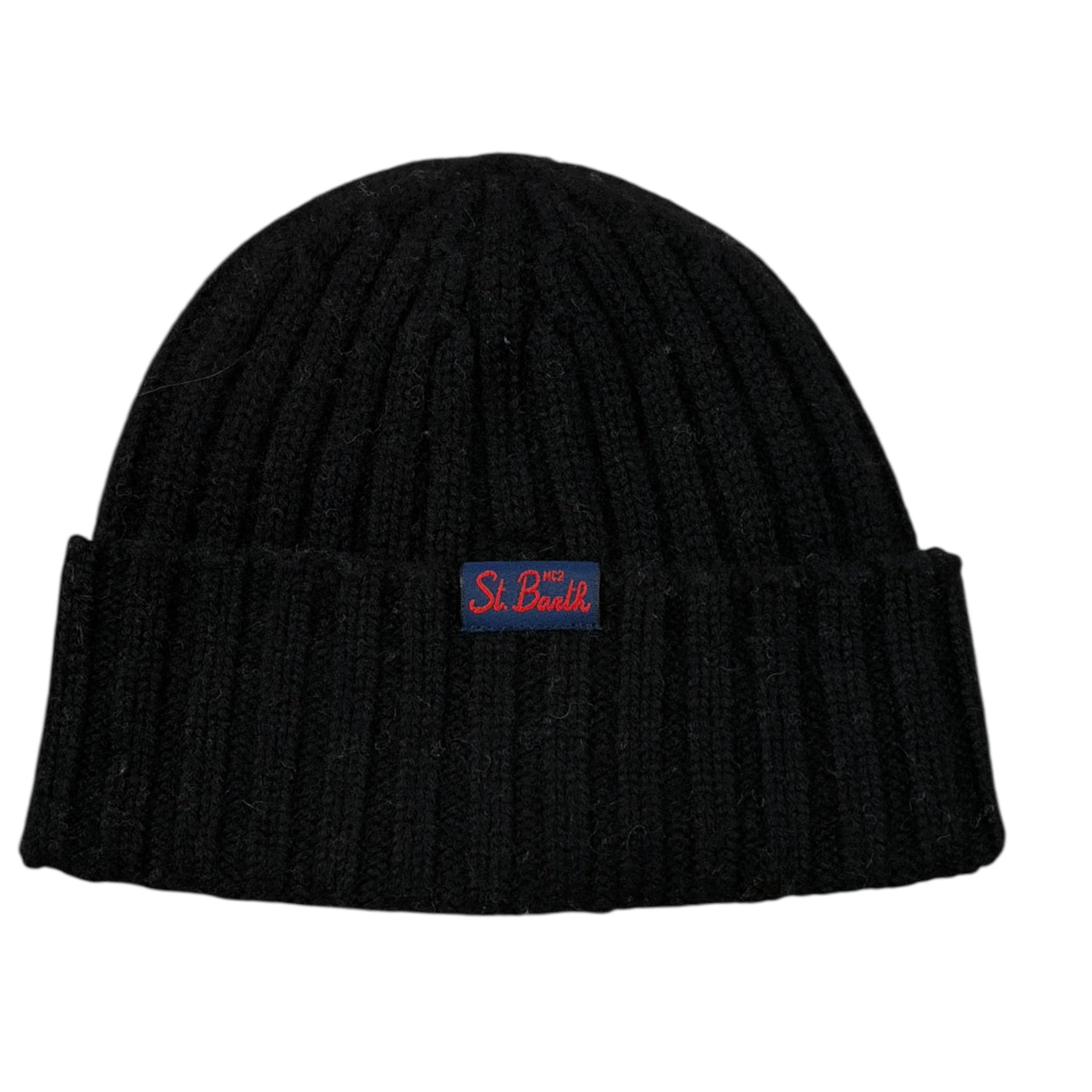 Saint Barth Cappello tinta unita con Logo Nero per Bambina WENGENWW NERO SAINT BARTH 