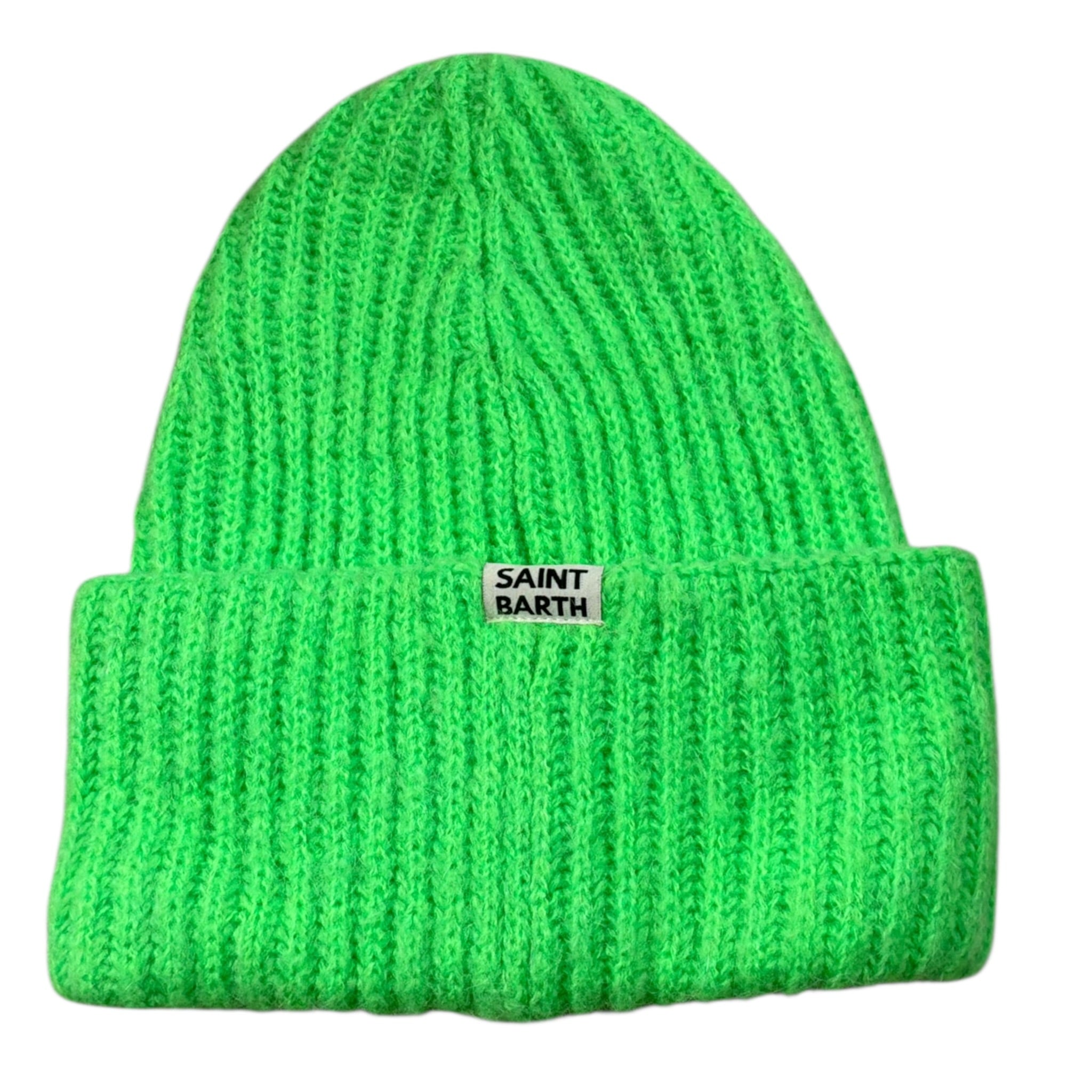 Saint Barth Cappello tinta unita con Stampa Verde Fluo per Bambina WENGENX VERDE FLUO SAINT BARTH 
