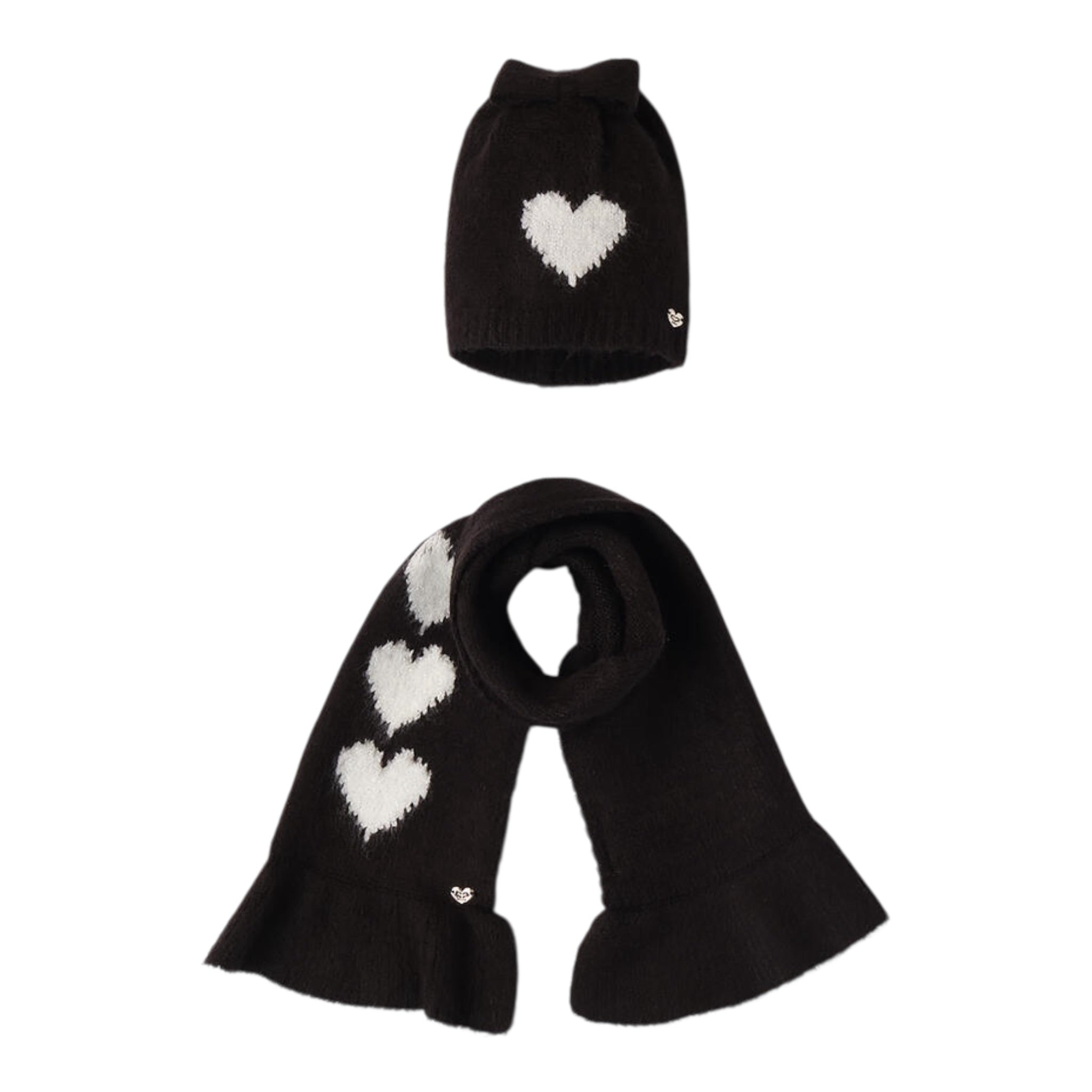 Sarabanda Cappello tinta unita con Sciarpa Nero per Bambina 0A840 NERO SARABANDA 