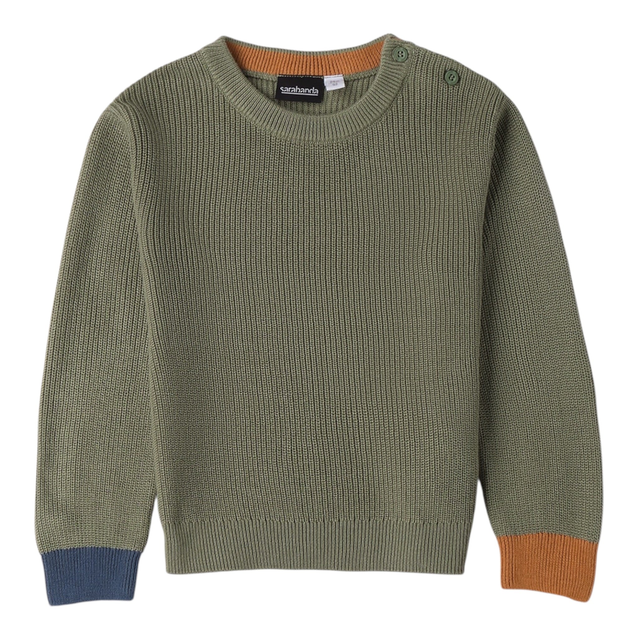 Sarabanda Maglia Girocollo tinta unita Verde per Bambino 0F020 VERDE SARABANDA 