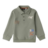Sarabanda Polo tinta unita con Stampa Verde per Bambino 0F028 VERDE SARABANDA 
