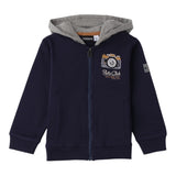 Sarabanda Felpa tinta unita con Cappuccio E Zip Blu per Neonato 0F133NX BLU SARABANDA 