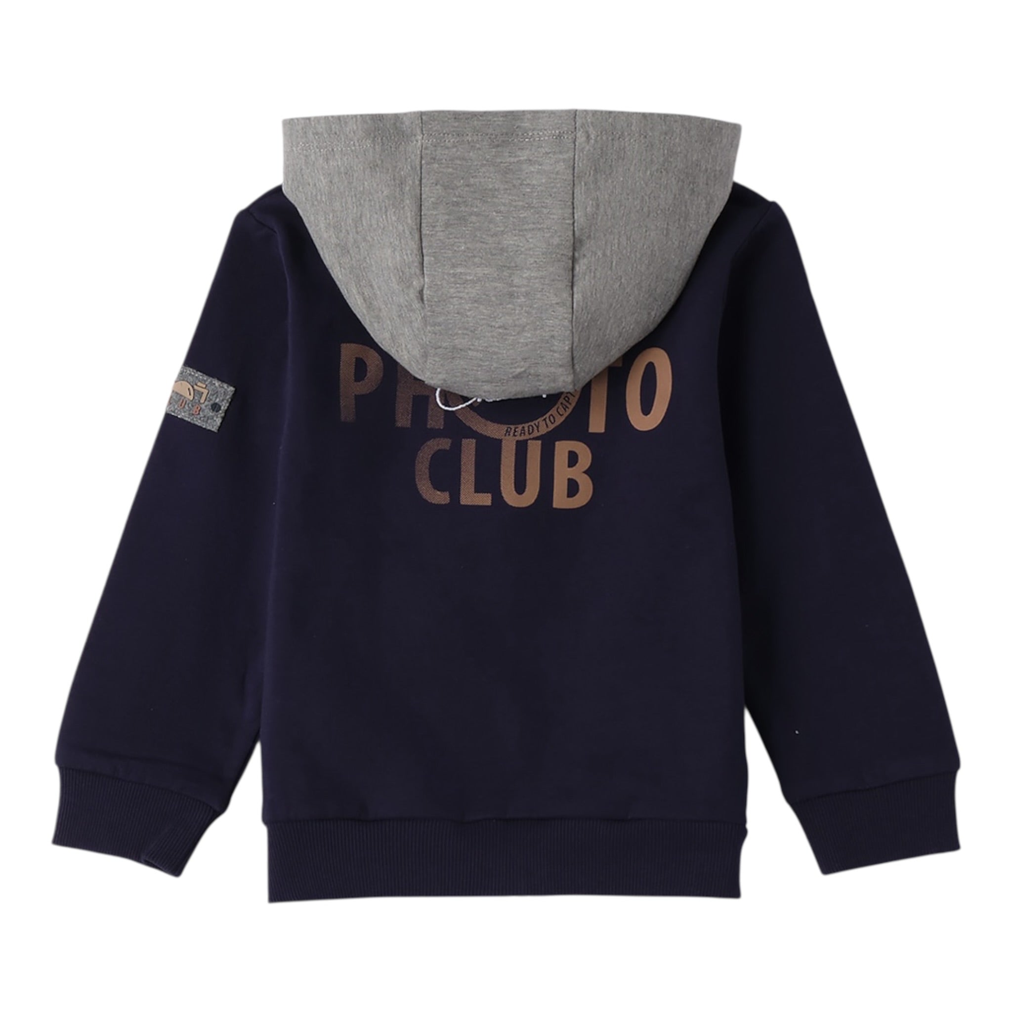 Sarabanda Felpa tinta unita con Cappuccio E Zip Blu per Neonato 0F133NX BLU SARABANDA 