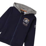Sarabanda Felpa tinta unita con Cappuccio E Zip Blu per Bambino 0F133X BLU SARABANDA 