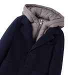 Sarabanda Cappotto Tinta Uita con Cappuccio Blu per Bambino 0F181JX BLU SARABANDA 