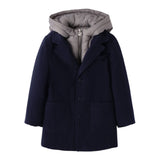Sarabanda Cappotto Tinta Uita con Cappuccio Blu per Neonato 0F181X BLU SARABANDA 