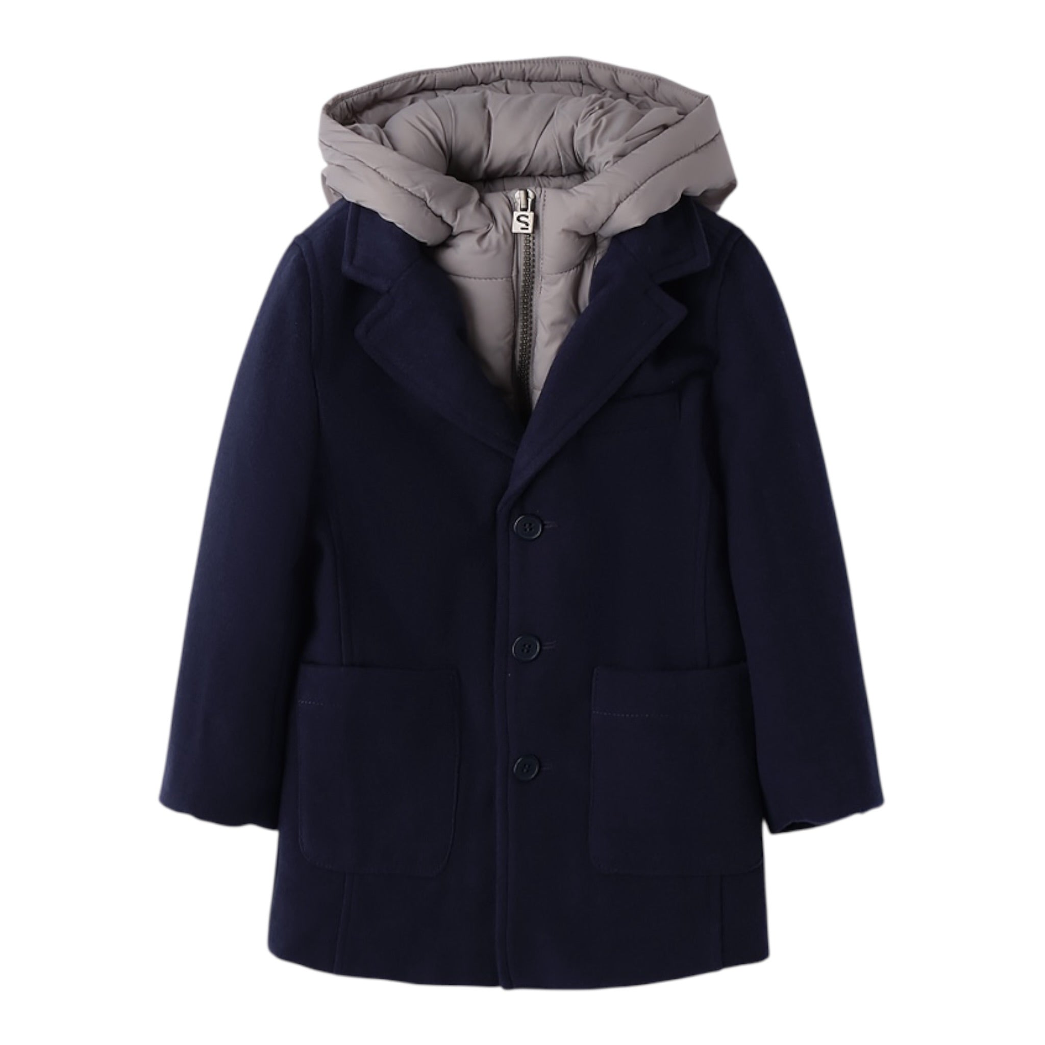 Sarabanda Cappotto Tinta Uita con Cappuccio Blu per Neonato 0F181X BLU SARABANDA 