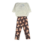 Sarabanda Completo 2Pz Felpa tinta unita con Cappuccio-Leggins Panna per Bambina 0F216 PANNA SARABANDA 