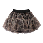 Sarabanda Gonna tinta unita con Tulle Nero per Bambina 0F237 NERO SARABANDA 