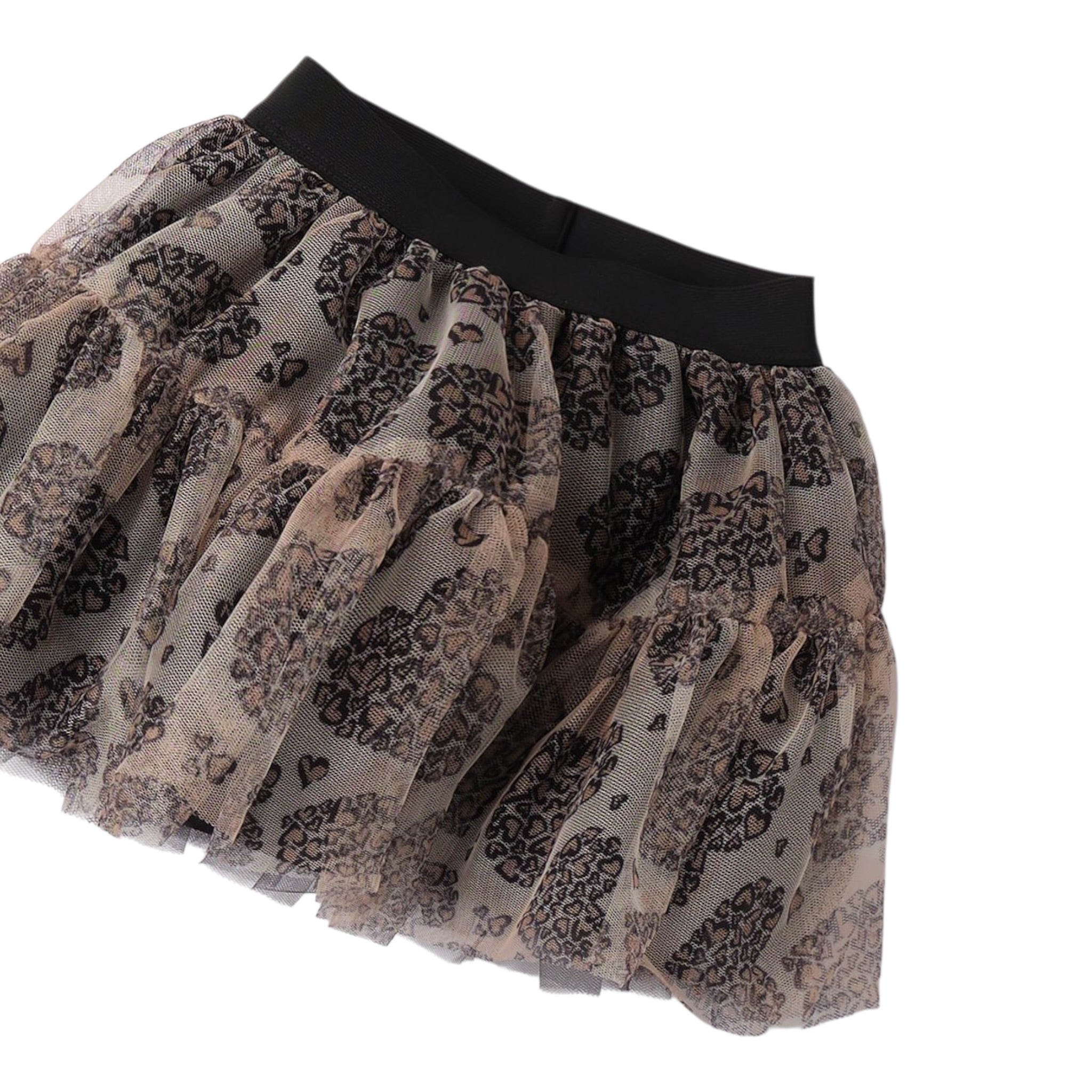Sarabanda Gonna tinta unita con Tulle Nero per Bambina 0F237 NERO SARABANDA 
