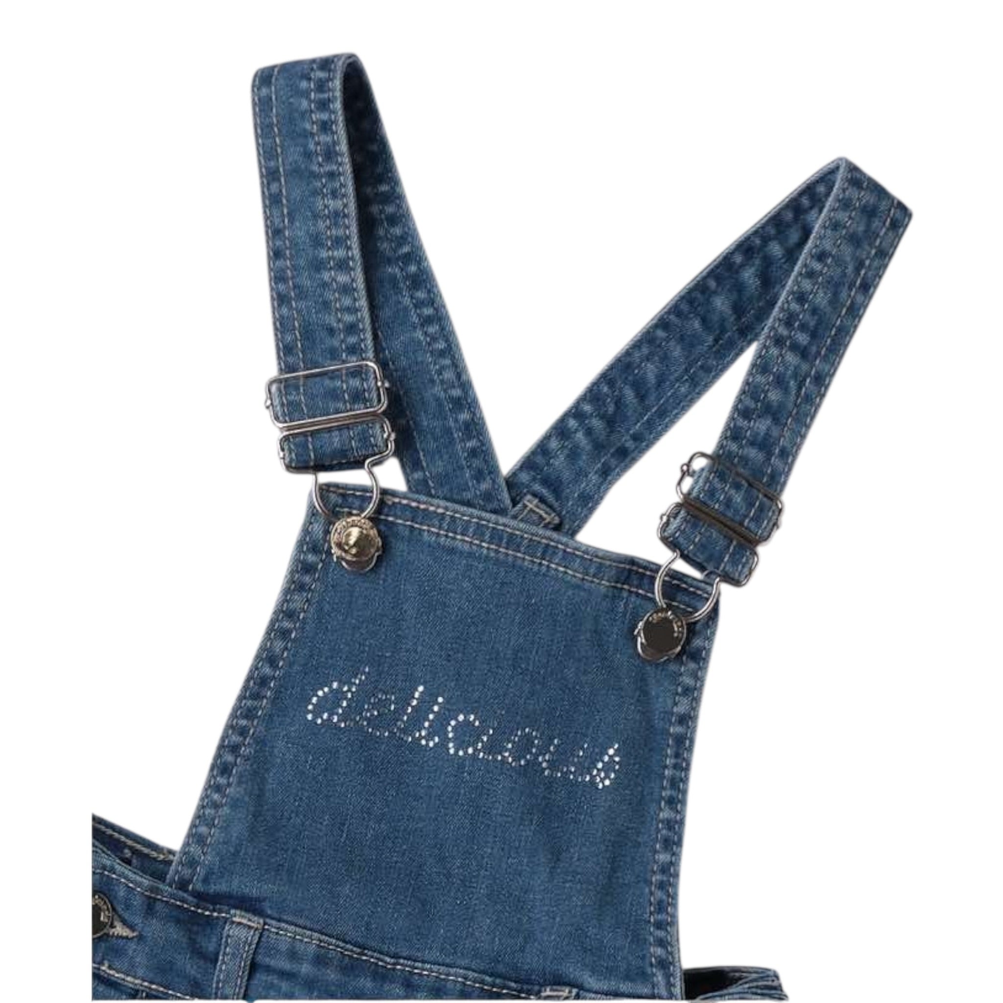 Sarabanda Salopette In Denim tinta unita Blu per Bambina 0F239 BLU SARABANDA 