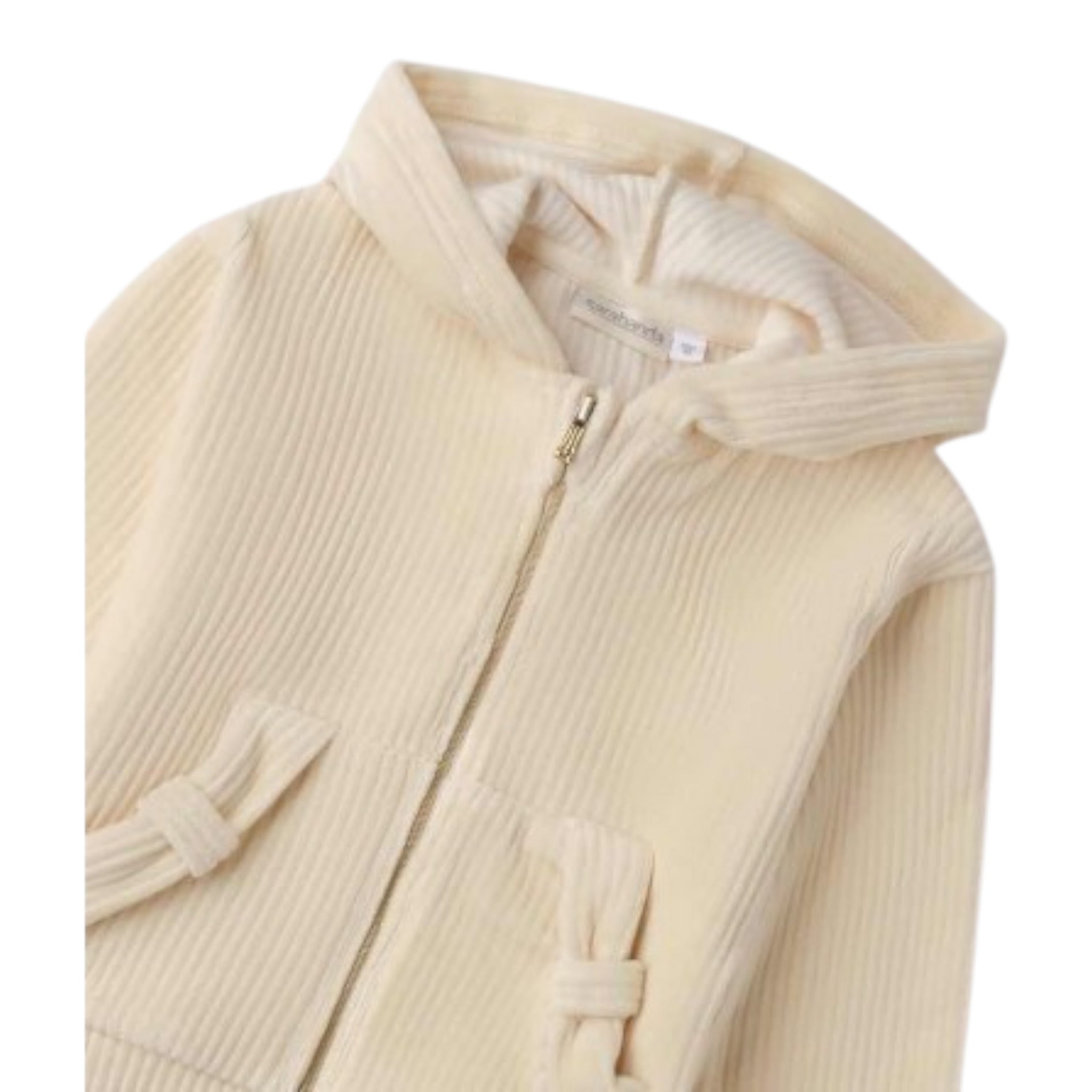 Sarabanda Felpa tinta unita con Zip E Cappuccio Panna per Bambina 0F304J PANNA SARABANDA 