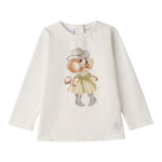 Sarabanda Shirt tinta unita con Stampa Bianco per Neonata 0F306N BIANCO SARABANDA 