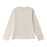 Sarabanda Shirt Girocollo tinta unita con Stampa Panna per Neonata 0F311 PANNA SARABANDA 