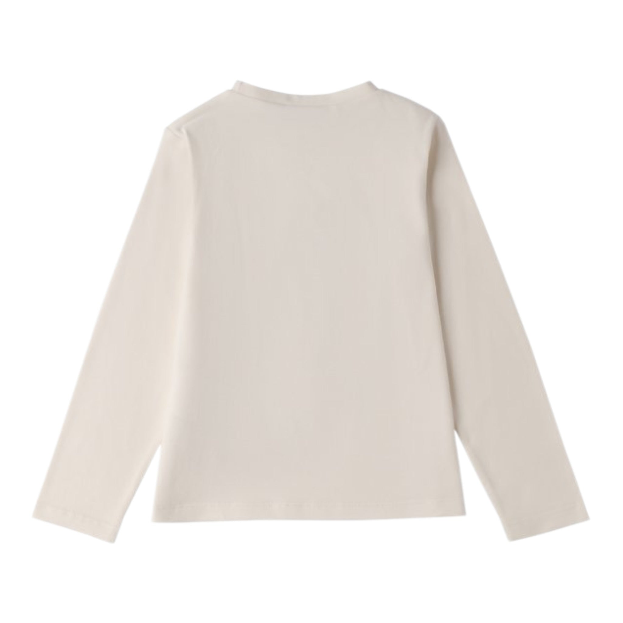 Sarabanda Shirt Girocollo tinta unita con Stampa Panna per Neonata 0F311 PANNA SARABANDA 