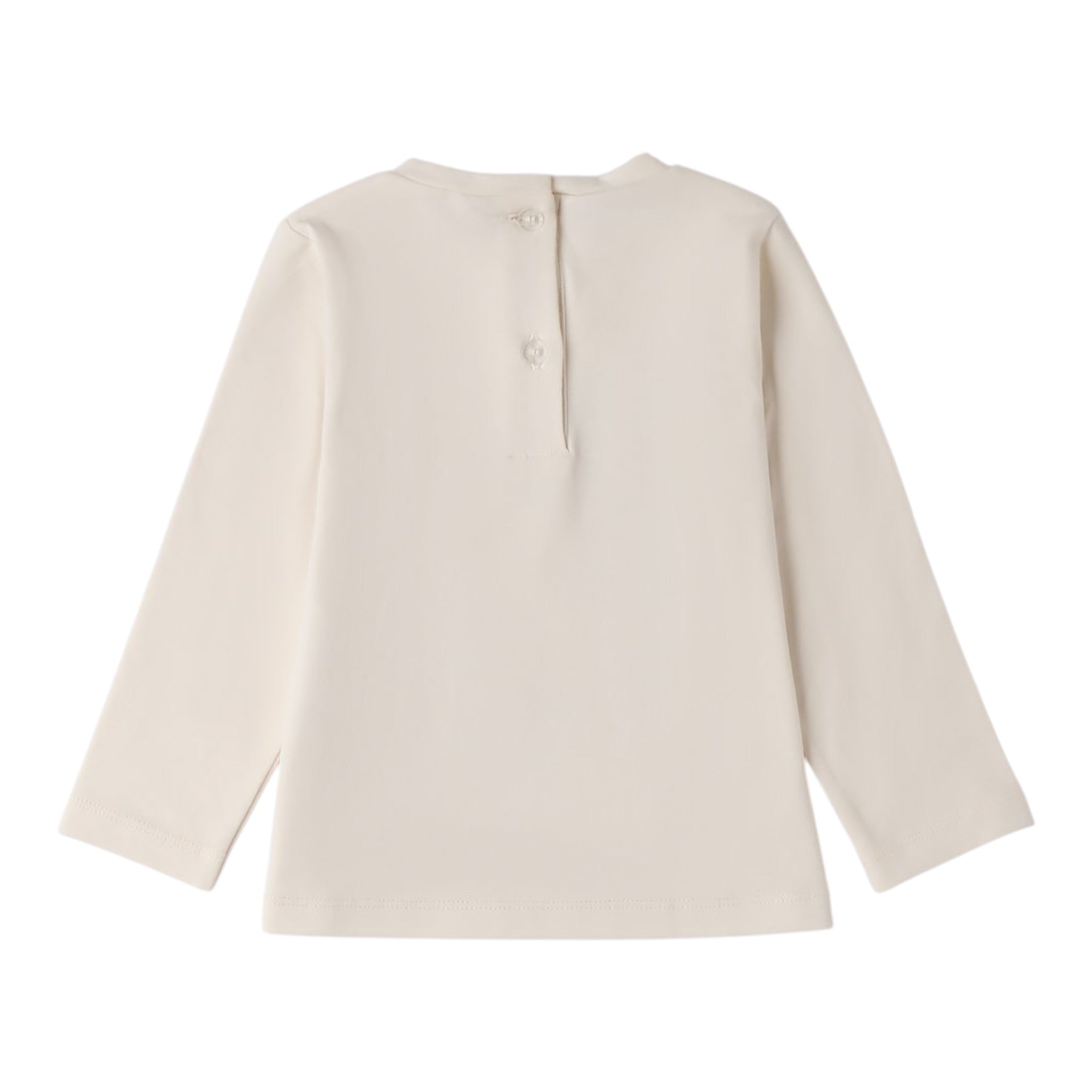Sarabanda Shirt Girocollo tinta unita con Stampa Panna per Bambina 0F311X PANNA SARABANDA 