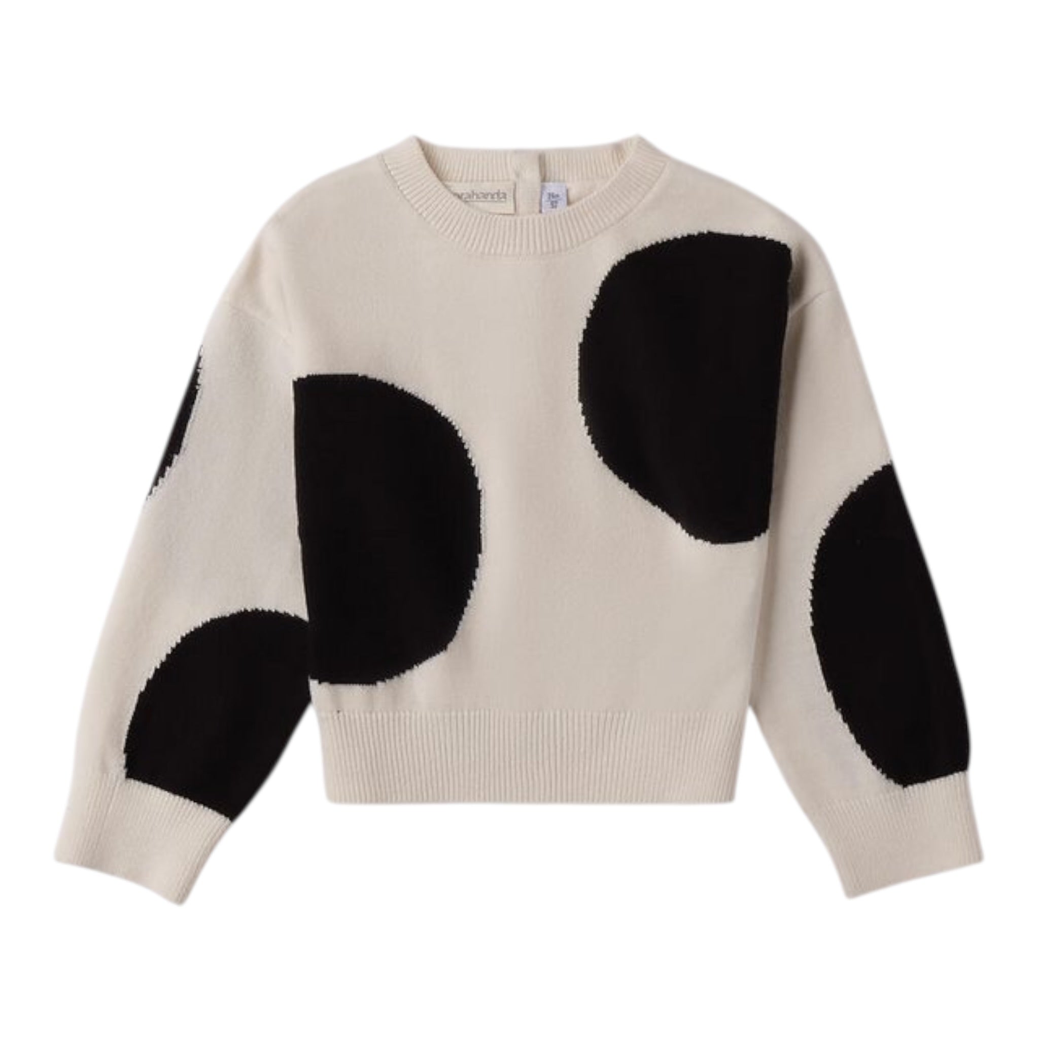 Sarabanda Maglia tinta unita con Stampa Panna per Bambina 0F326 PANNA SARABANDA 
