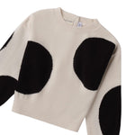 Sarabanda Maglia tinta unita con Stampa Panna per Bambina 0F326 PANNA SARABANDA 