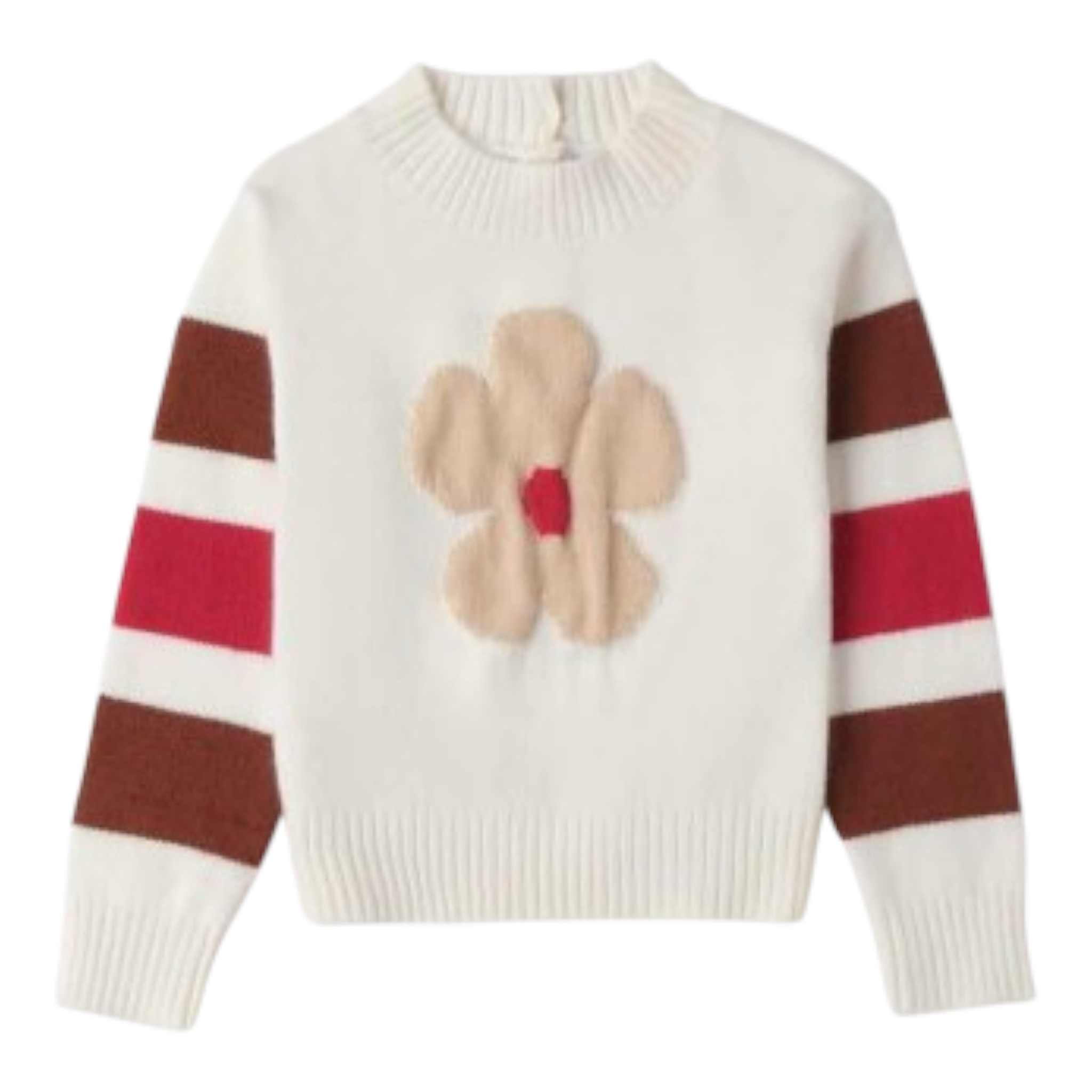Sarabanda Maglia Girocollo tinta unita con Ricami Panna per Neonata 0F331X PANNA SARABANDA 