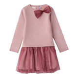 Sarabanda Abito tinta unita con Fiocco E Tulle Rosa per Neonata 0F340XN ROSA SARABANDA 